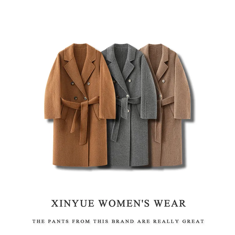 【馨悦】羊毛大衣中长款宽松型长款极简风毛呢外套冬季 F082-YC533