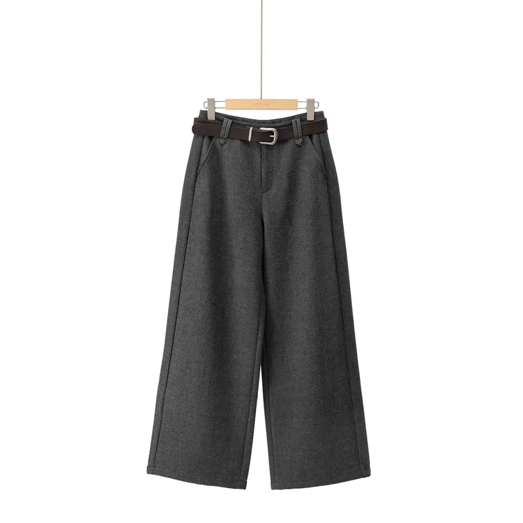 冬日简言加厚加绒高级感简约气质直筒显瘦西装休闲裤