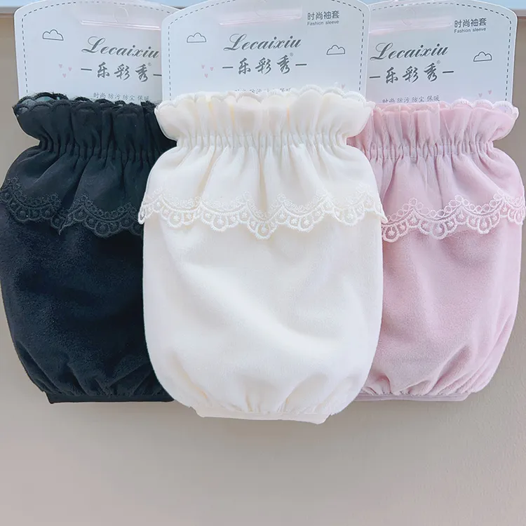 短款袖套羽绒服护袖头女冬季百搭米白色棉衣手袖学生成人防脏套袖