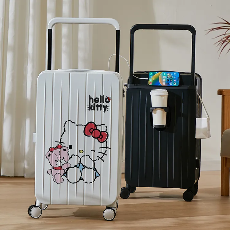 37开宽拉杆行李箱网红新款涂鸦凯蒂多功能学生时尚密码轻便登机箱