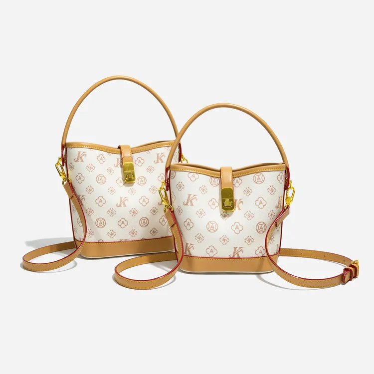 2025新款潮印花水桶包高级感手提单肩斜挎包时尚百搭韩版小众女包