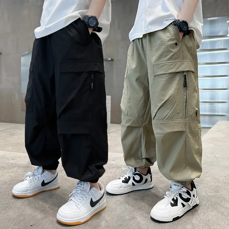 男童春秋款裤子2026新款夏季长裤儿童夏装大童秋季工装防蚊裤薄款