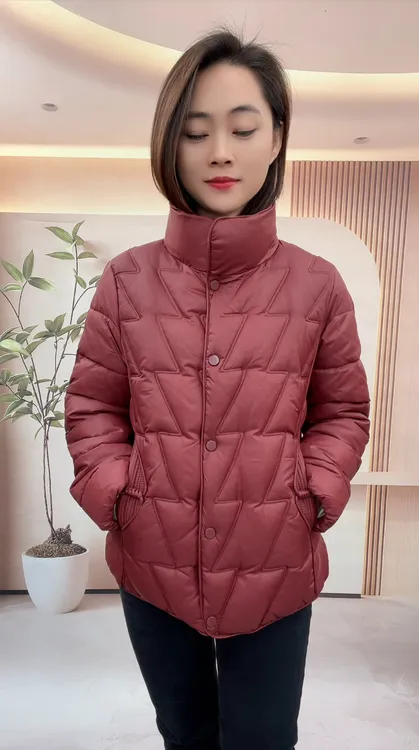 新款可立可翻领保暖舒适冬季棉服  8603