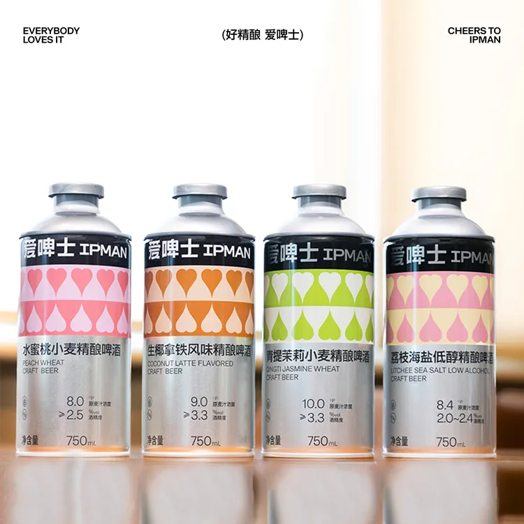 爱啤士精酿啤酒果味组合装750ml*4罐
