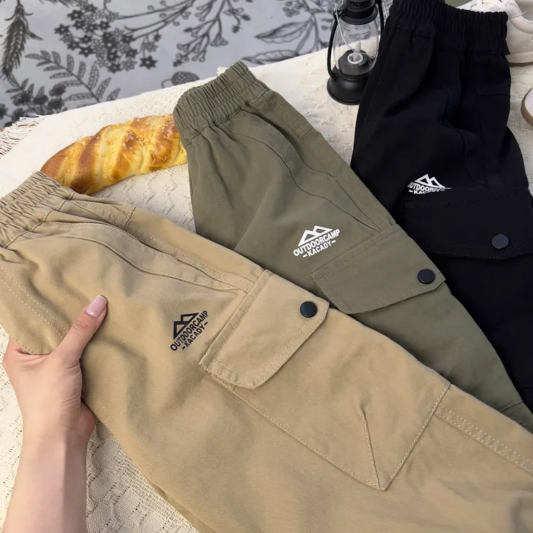 【新款三色口袋工装裤】儿童百搭春夏季宝宝裤子工装长裤洋气中童