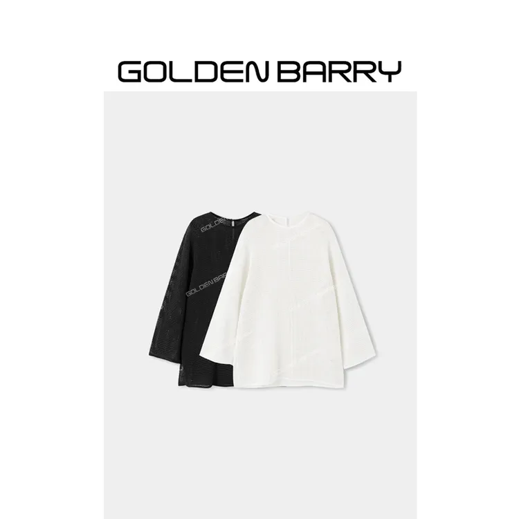GOLDENBARRY“年终狂欢”|205085日系半镂空罩衫