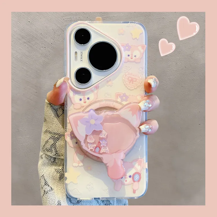 适用华为pura80pro+手机壳Ultra玲娜贝儿摇摇乐磁吸支架pura70pro