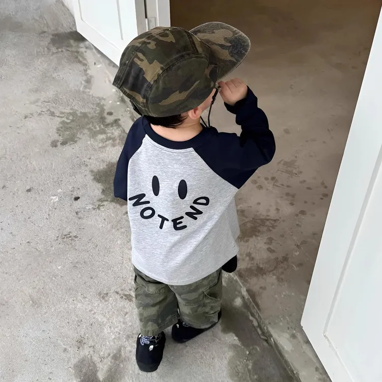 2025新款衣服秋季韩版时尚潮酷拼色儿童上衣秋装男童长袖纯棉t恤