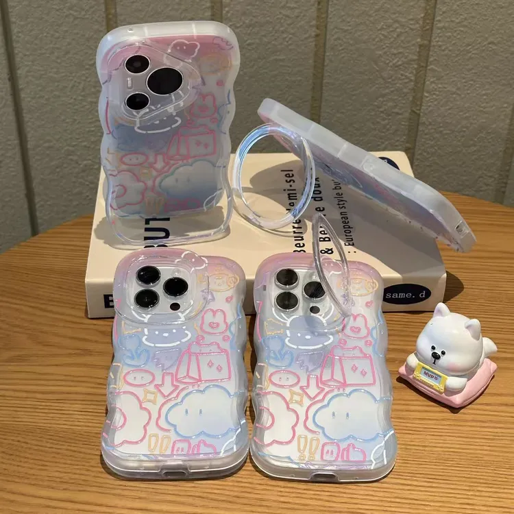 奥菲顿涂鸦帕恰修勾适用苹果17/16双支架手机壳华为vivoopp小米15