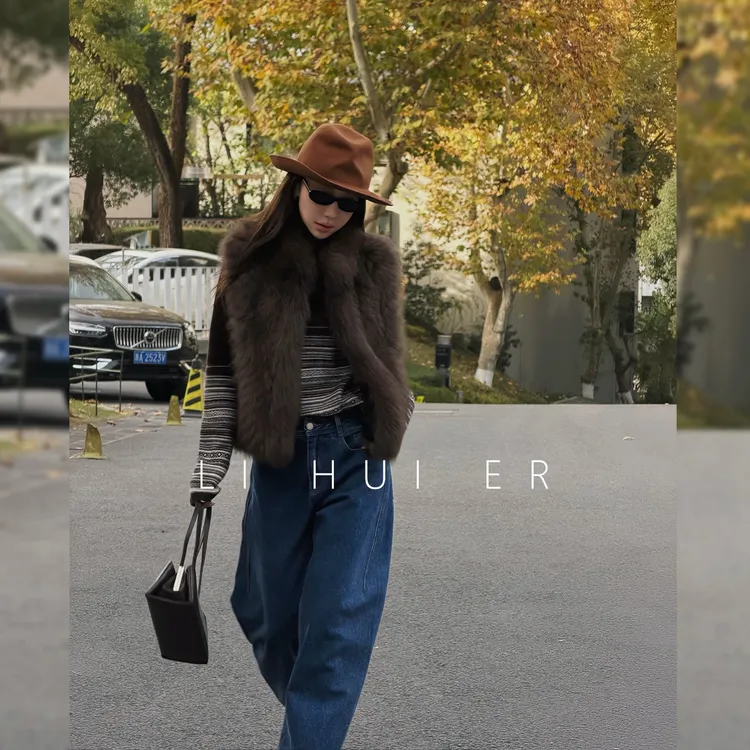 LiHuiEr李慧儿【银河画廊】2025冬款轻奢气质设计师款皮草外套2506