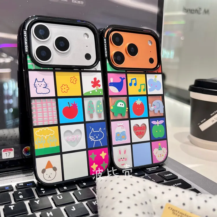 卡通创意动物插画超薄亚克力适用于苹果手机壳iphone17pro全包/16