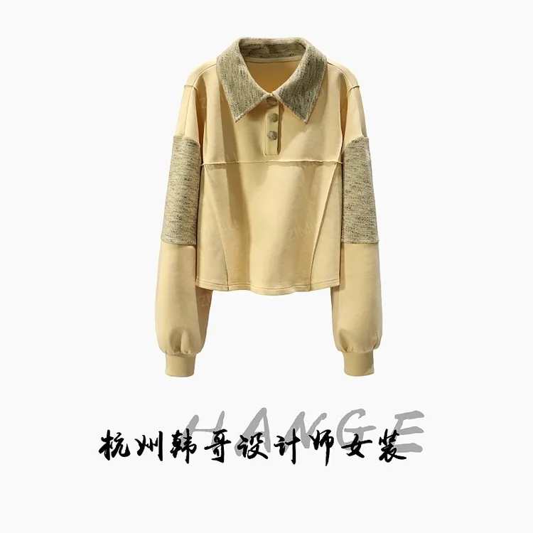 【韩哥欧货女装】冬季热感绒《暖黄》高定双面亲肤超柔卫衣26578-K5