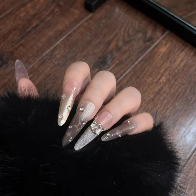 【可可甜心】纯手工高品质显白渐变猫眼可拆卸穿戴甲高级氛围感