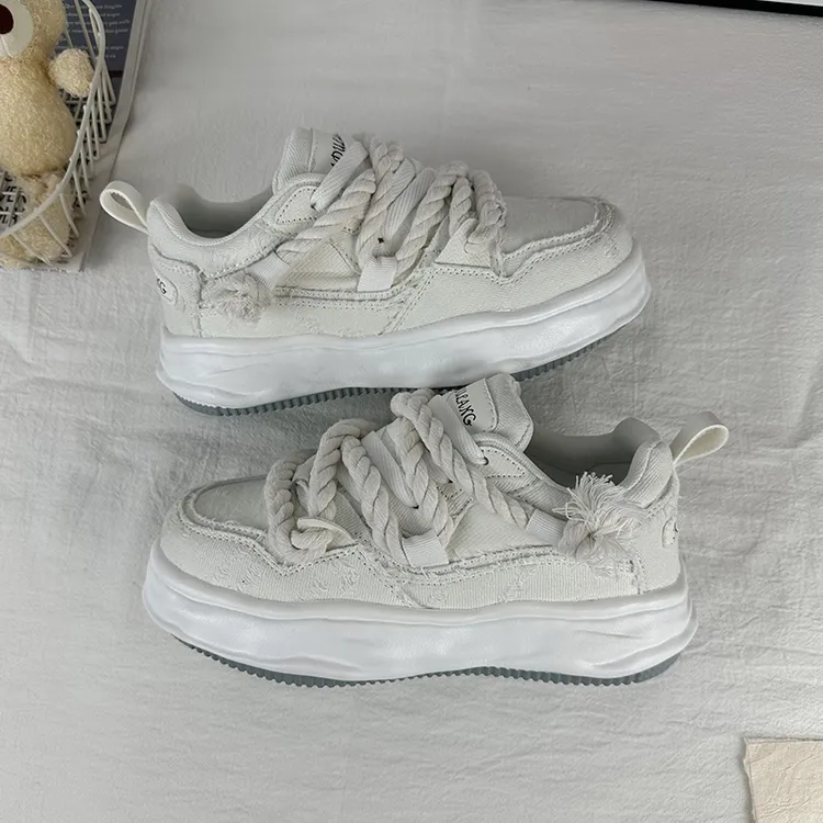 喜提 原创隐形增高鞋5CM厚底溶解鞋男女款休闲运动板鞋情侣小白鞋