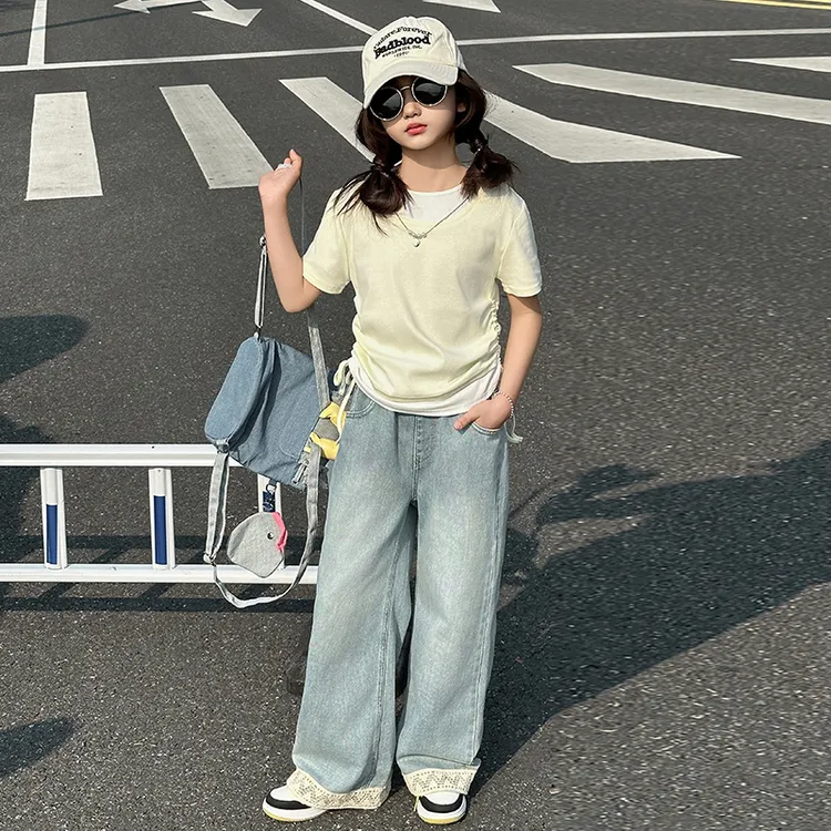 女童夏季套装2025新款中大童洋气休闲小女孩韩版夏天薄款短袖夏装