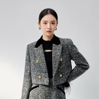 【丽公主】商场同款秋季新品可拆卸羽毛短款外套N209B43459A