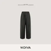 W.Diva【民谣】超薄轻涂小绵羊皮直筒时尚休闲九分裤3K1824390