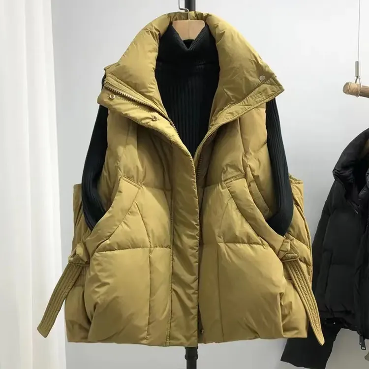 【清仓~飘带羽绒】白鸭绒马甲短款羽绒马甲上衣背心外套女