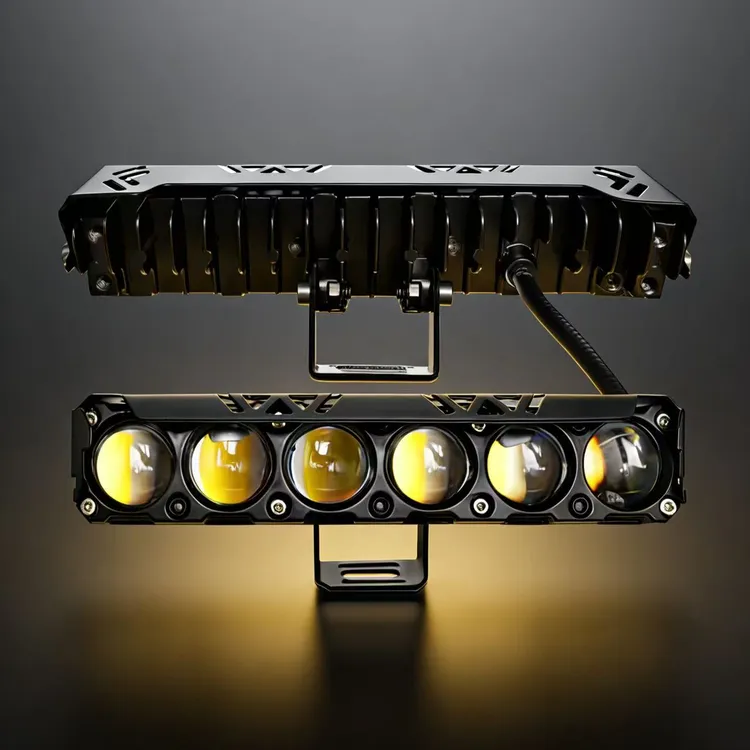 黑武士六珠激光射灯可中网可外置铺路远白近黄航空铝材质