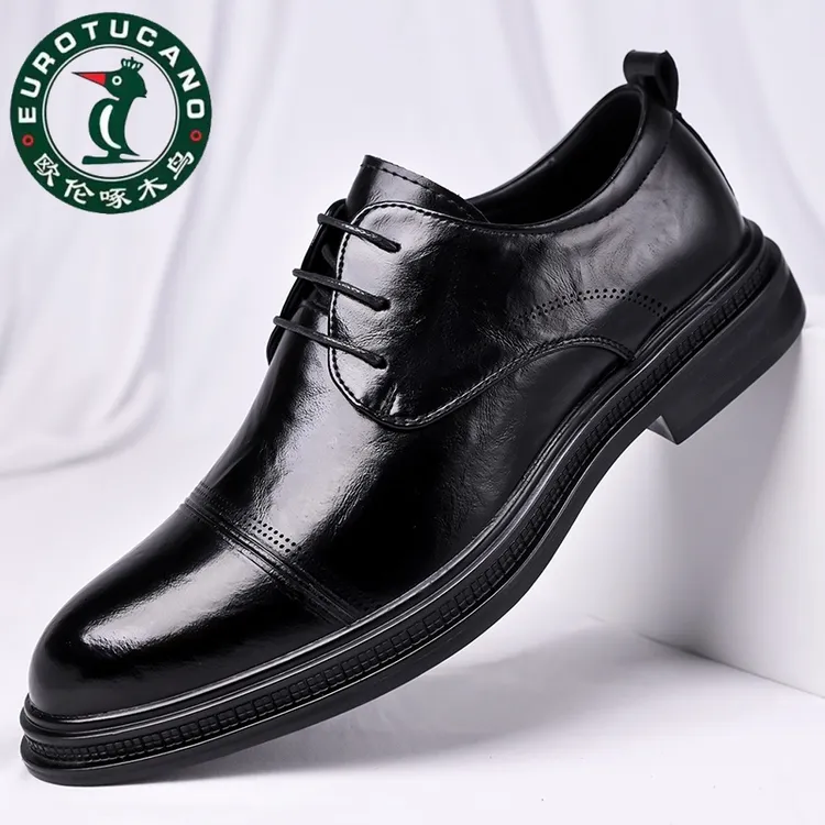欧伦啄木鸟品牌男士商务正装男鞋工作鞋西服皮鞋增高韩版透气青年