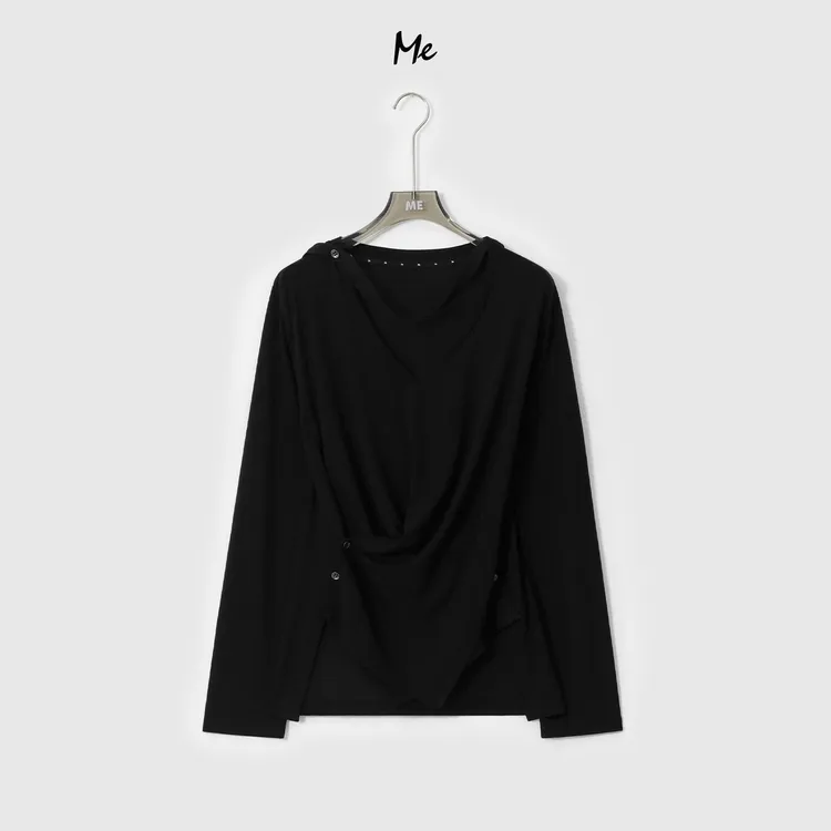 ME【黑芭莉】天丝绵羊毛混纺超柔纯欲显瘦舒适时尚百搭上衣MESA0531