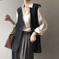 衬衫叠穿西装马甲外套日系外搭女2025新款欧货气质背心大码宽松