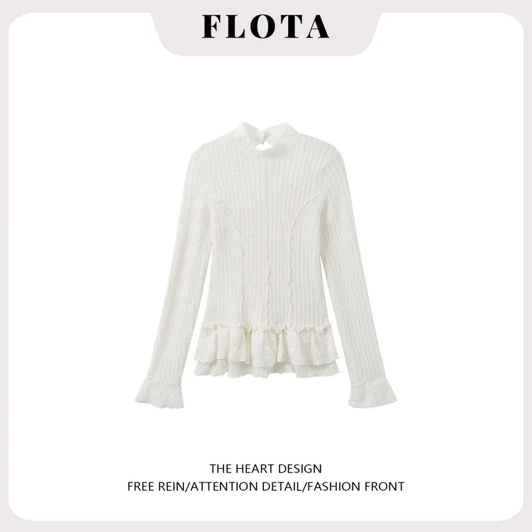 纯欲网纱针织衫女冬季新款修身显瘦长袖内搭打底衫韩系设计感上衣