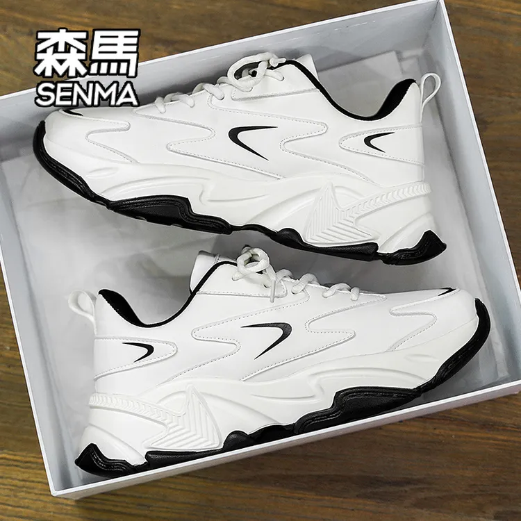 SENMA/森马男鞋2025秋季新款跑步运动鞋初中生老爹鞋增高小白鞋子