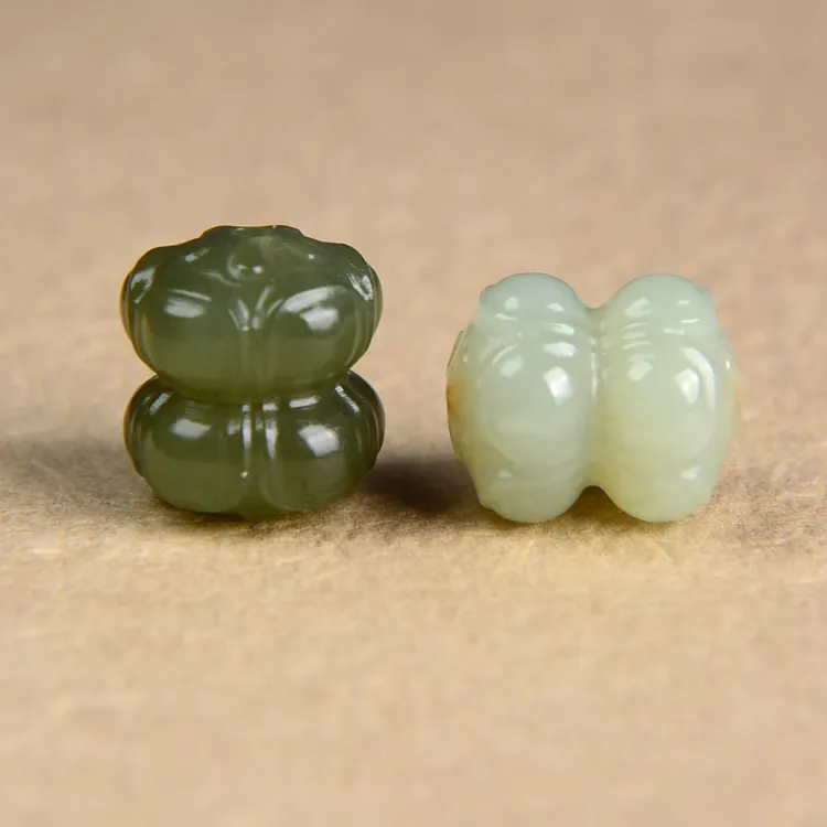 和田玉并蒂莲吊坠且末青白玉单珠散珠金刚菩提手串配珠文玩配饰