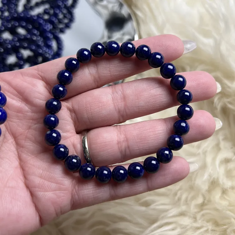 福利天然原矿青金石黑加仑手串 7mm 多样式发一