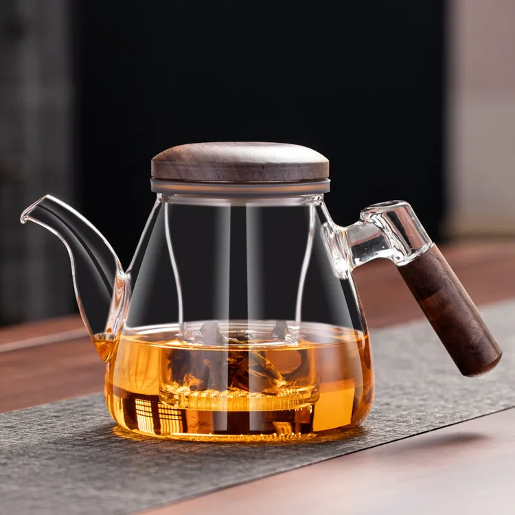 耐高温侧把泡茶壶办公家用茶水分离花茶壶茶滤一体茶具泡茶壶
