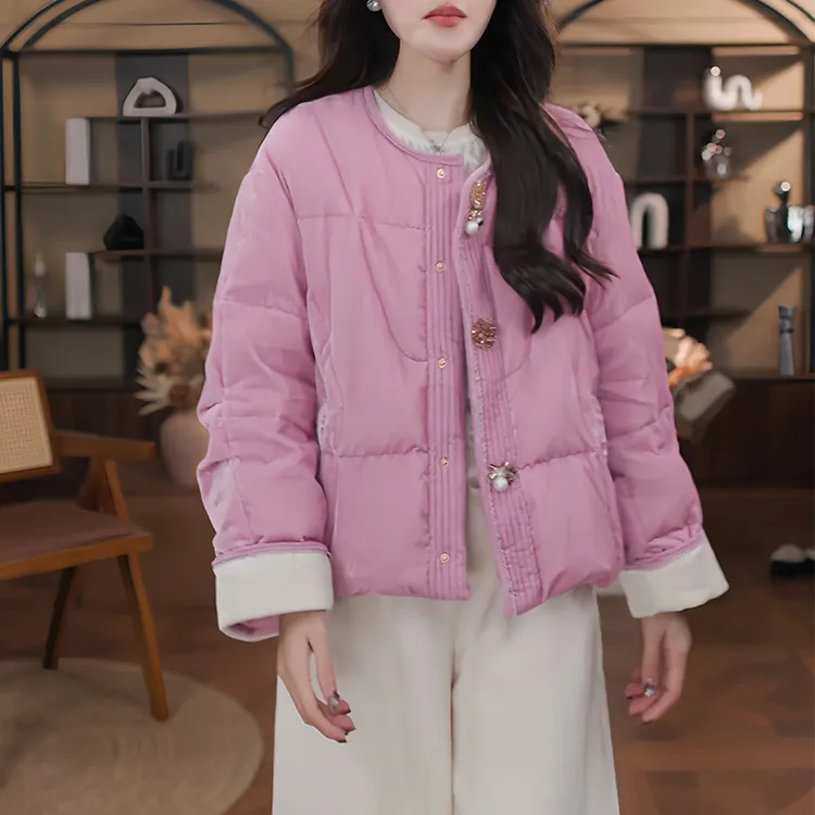 高端拼色设计感气质显瘦显白棉服女2025冬季新款时尚潮流减龄衣服