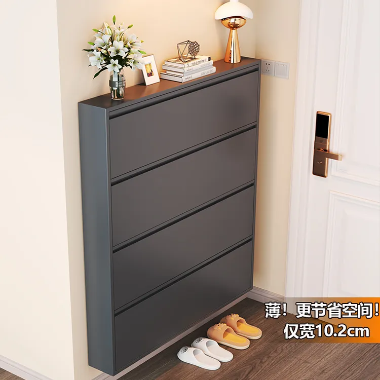 超薄鞋柜家用室内10cm钢制翻斗鞋柜大容量入户鞋架门口玄关收纳柜