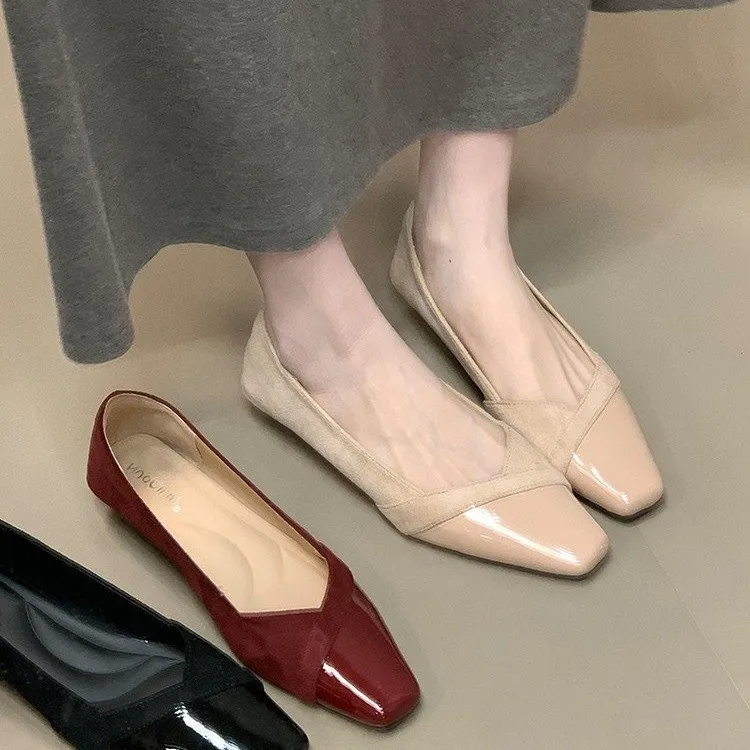 法式仙女风配裙子浅口平底单鞋春夏新款晚风温柔蝴蝶结一脚蹬瓢鞋