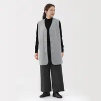 无印良品 MUJI 女式 抓绒 长背心 马甲马夹女款冬季