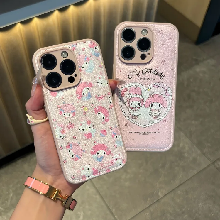 小碎花Kitty美乐蒂适用苹果16pro手机壳iPhone15华为vivo小米oppo