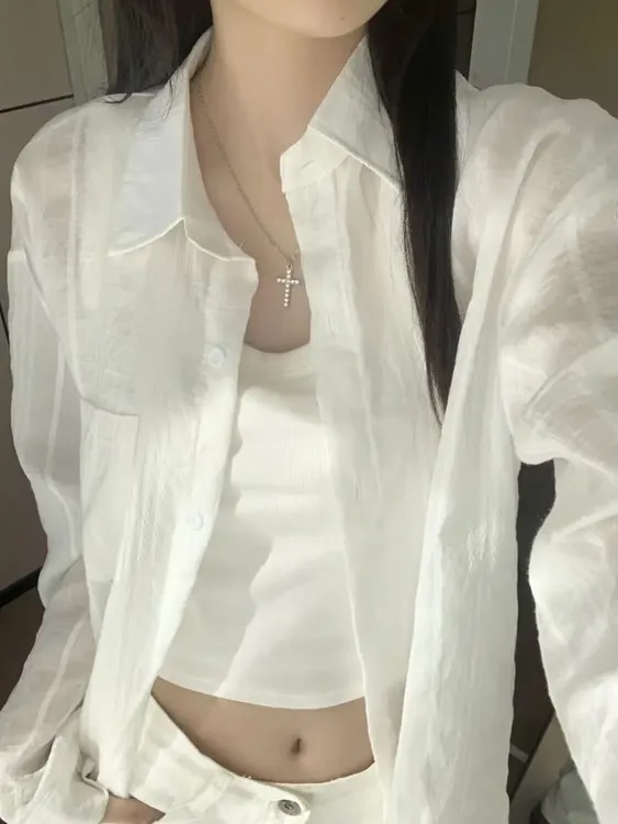 夏季新款法式外套棉麻防晒衬衫女衬衣宽松慵懒风中长款外搭上衣