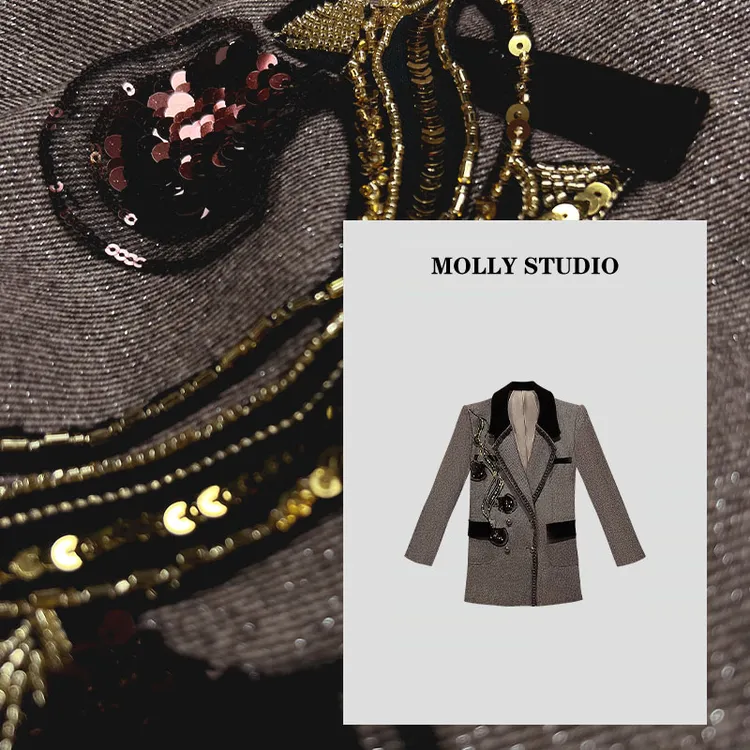 【锦绣芳华】Molly 百搭时尚气质显瘦轻奢优雅 西装外套 MG2025921