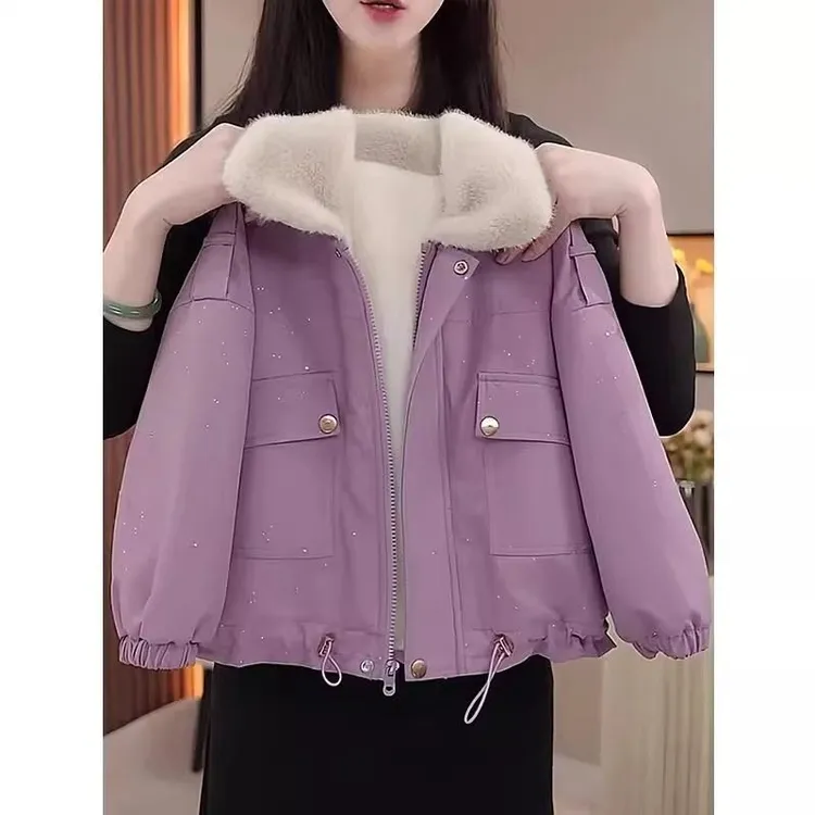 女童外套秋冬季2025新款儿童洋气加厚加绒派克服女孩时髦冬装上衣