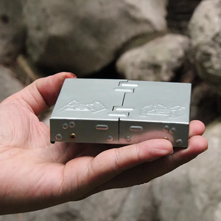 英式德式折叠炉大号小号迷你卡片炉固体酒精炉便携户外茶炉口袋炉