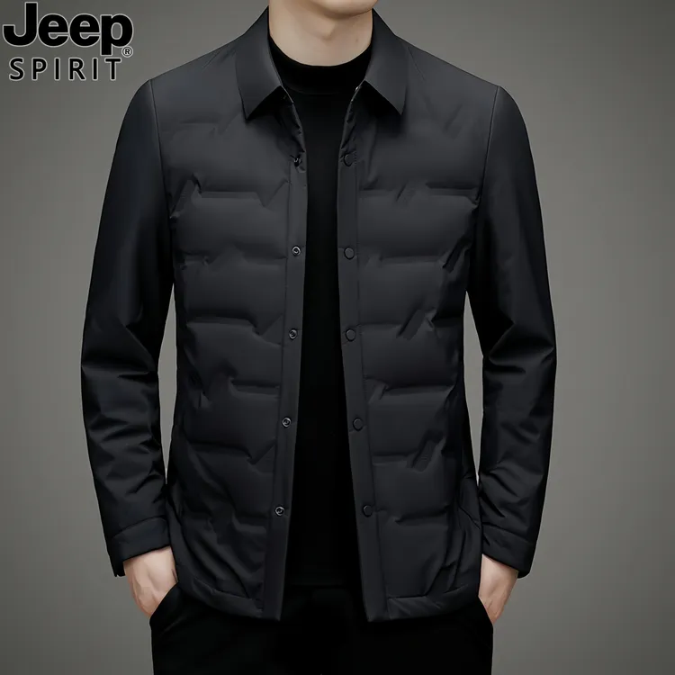 Jeep吉普反季清仓轻薄羽绒服男士休闲外套新款秋季商务爸爸夹克衫