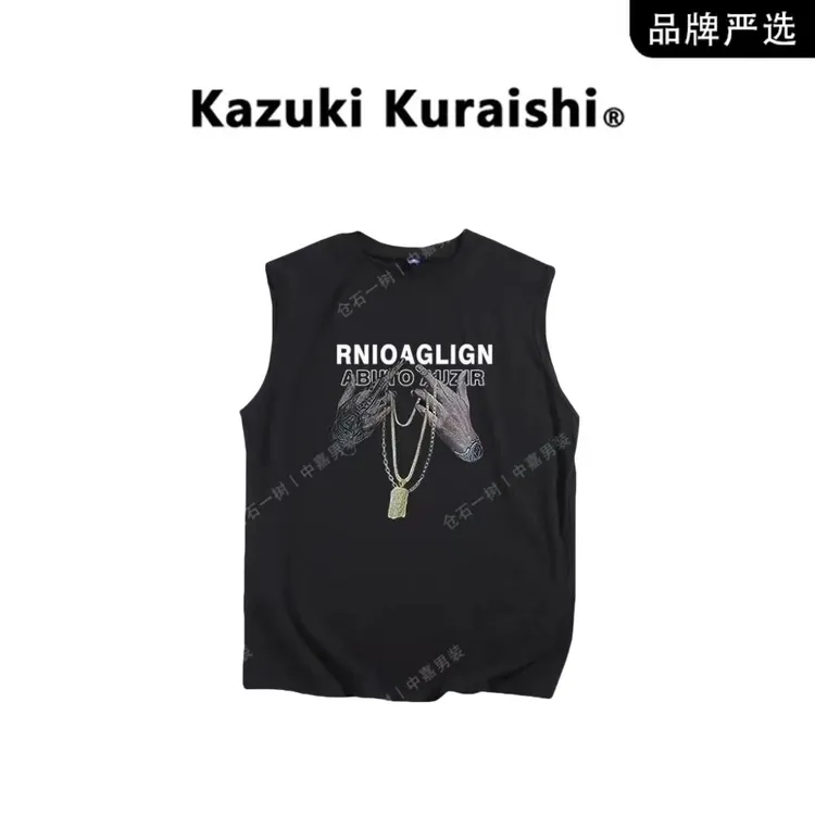 仓石一树美式复古暗黑风背心男潮牌ins宽松夏季薄款2025新款猛男