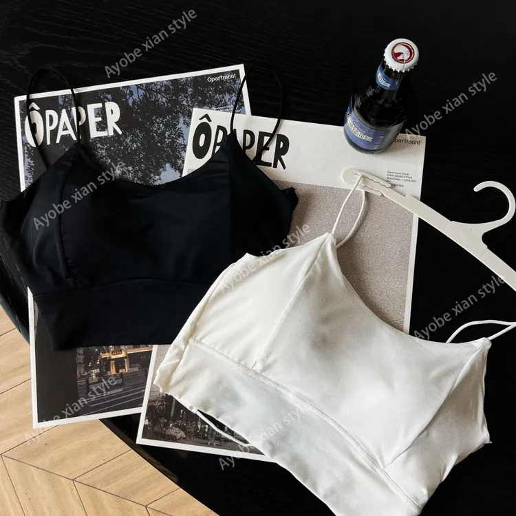 【Ayobe】黑色幽默~简单基础百搭自带胸垫夏季穿搭单品裹胸背心抹胸