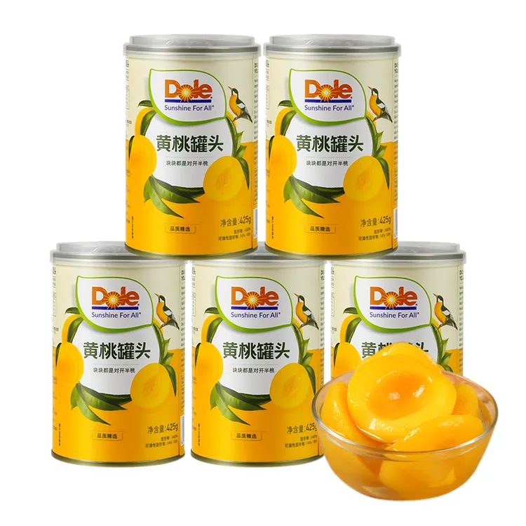 DOLE都乐糖水型精选黄桃罐头425g/罐砀山黄桃整颗对半开
