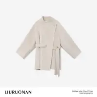 LIURUONAN | 9.28四周【香草奶黄大衣】立领小众设计感廓形毛呢外套