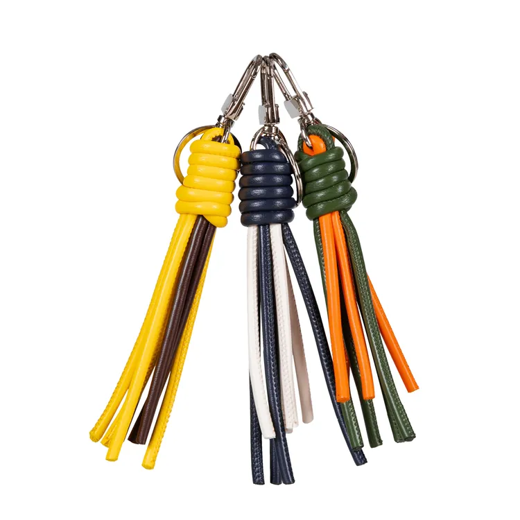 OD/ORANGEDRAGON25冬 撞色PU皮手工编织绳复古挂件钥匙扣包包挂饰