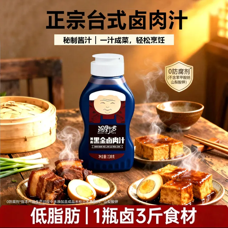 洞野君闽南黑金卤肉汁低脂台式卤肉饭一汁成菜懒人家常卤味汁