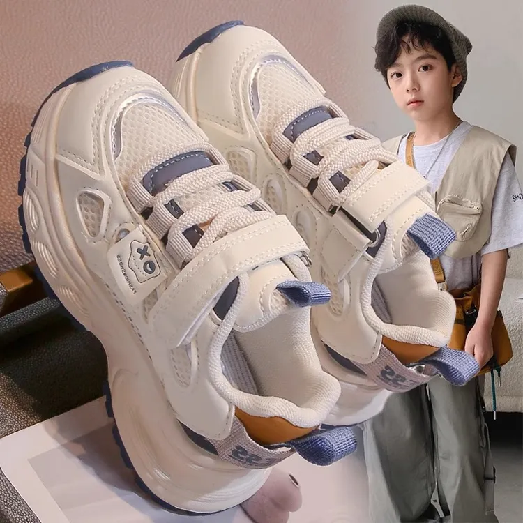 女童运动鞋夏季2025新款轻便跑步儿童老爹鞋软底网面透气中大童