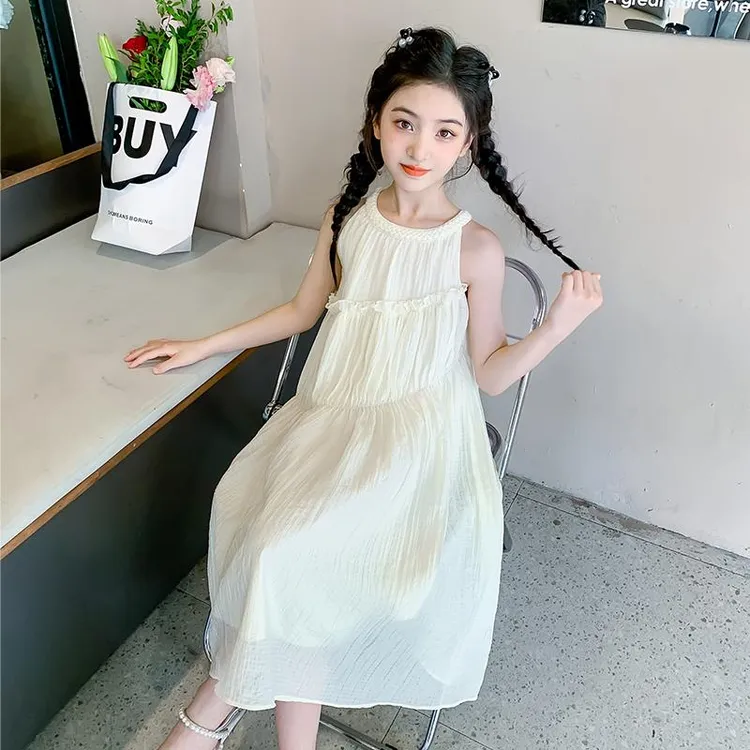 范哲萨女童连衣裙夏季2025新款大童洋气夏装儿童夏天裙子女孩夏款