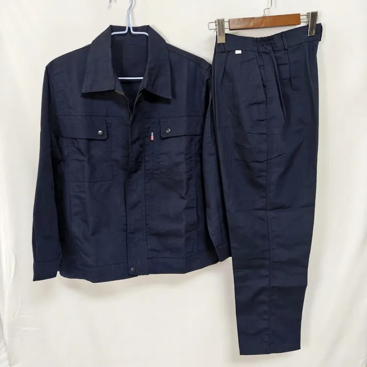 长袖春秋高腰翻领套装工装制服裤子蓝色休闲耐磨工作男士上衣